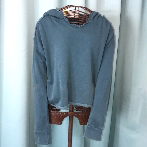 Vintage Havana Tops - NWT...Vintage Havana frayed sweatshirt with hood.